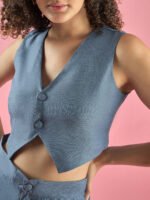 Blue Double Buttoned Co-ord Set