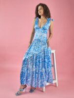 Abstract Printed Layered Dress